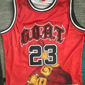 Red GOAT 23 Basketball Jersey